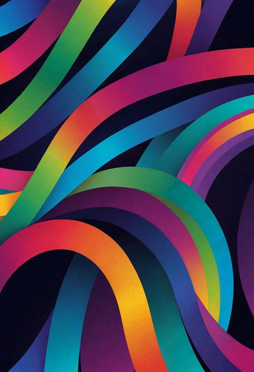 A colorful and abstract representation of a spectrum curve, blending various shades and symbols representing different adult fetishes and fantasies, such as playful text, sensual silhouettes, and exotic motifs. The background should be soft and blurred to evoke mystery, with a sparkling effect to indicate pleasure and allure. Incorporate elements of both fantasy and reality for contrast. vibrant colors. abstract art. soft background.